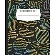 Composition Notebook: Wide Ruled Notebook Abstract Organic Watercolor Lined Cells Lined School Journal - 100 Pages