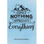 Expect Nothing: Inspirational Dot Grid Blank Notebook Journal 6" x 9"