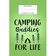 Manuscript Paper: Camping Buddies Gifts Wide Staff Notebook for Kids and Adults I 110 Pages I Monster Theme I Blank