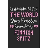 As A Matter Of Fact The World Does Revolve Around My Finnish Spitz: Lined Journal, 120 Pages, 6 x 9, Finnish Spitz Dog