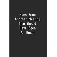 Notes From Another Meeting That Should Have Been An Email: Lined Notebook ( 6" x 9" )