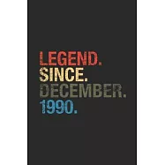 Legend Since December 1990: Graph Paper Journal (6" X 9" - 120 Pages/ 5 Squares per inch) for 29th Birthday Gift Idea