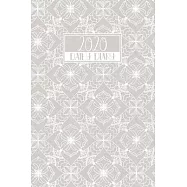 2020 Daily Diary: A5 Day on a Page to View Full DO1P Planner Lined Writing Journal - Grey Card & White Mandala Pattern