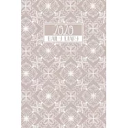 2020 Daily Diary: A5 Day on a Page to View Full DO1P Planner Lined Writing Journal - Kraft & White Mandala Line Art
