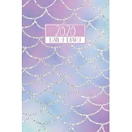 2020 Daily Diary: A5 Day on a Page to View Full DO1P Planner Lined Writing Journal - Purple, Pink, & Blue Metallic