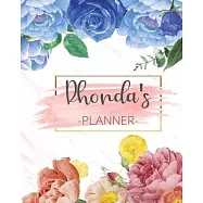Rhonda’’s Planner: Monthly Planner 3 Years January - December 2020-2022 - Monthly View - Calendar Views Floral Cover