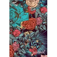 Journal: 105 Undated Blank Lined Pages: Paperback Journal: Teal, Orange, & Pink Flower Design