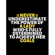 Never Underestimate The Power Of A Lady: lined professional notebook/Journal. A perfect inspirational gifts for friends