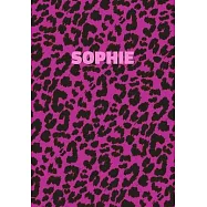 Sophie: Personalized Pink Leopard Print Notebook (Animal Skin Pattern). College Ruled (Lined) Journal for Notes, Diary, Journa