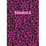 Sparkle: Personalized Pink Leopard Print Notebook (Animal Skin Pattern). College Ruled (Lined) Journal for Notes, Diary, Journa