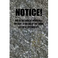NoticE! Due to the current workload. The light at the end of the tunnel has been switched off.: 6x9 Journal stone