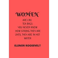 Women Are Like Tea Bags You Never Know How Strong They Are Until They Are in Hot Water: Front Cover Quotation Journal
