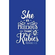 Classic Blue Gratitude Journal: More Precious Than Rubies Proverbs 3:15 - Positive Mindset Notebook - Daily and Weekly