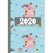 2020 Weekly And Monthly Planner: Weekly And Monthly Planner, Jan 1 to Dec 31, Notes And Cow Cover Blue