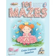 101 Mazes For Kids: SUPER KIDZ Book. Children - Ages 4-8 (US Edition). Cartoon Princess Dress Blue Sparkle w custom art