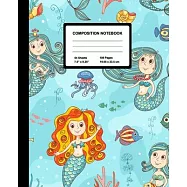 Composition Notebook: Beautiful Mermaid - Wide Ruled Paper Journal - Blank Lined Workbook for Teens Kids Students Girls