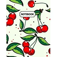 Notebook: Red Cherries Daily Journal, Ruled White Paper, Blank Lined Note Book To Write In