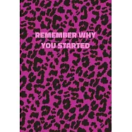 Remember Why You Started: Pink Leopard Print Notebook With Inspirational and Motivational Quote (Animal Fur Pattern