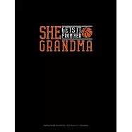 She Gets It From Her Grandma (Basketball): Graph Paper Notebook - 0.25 Inch (1/4) Squares