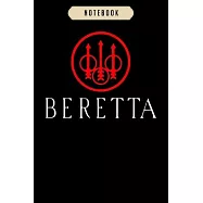 Notebook: Beretta gun sniper riffle firearms logo men black Notebook-6x9(100 pages)Blank Lined Paperback Journal For