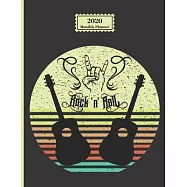 2020 Monthly Planner: Rock n Roll Vintage Guitars Retro Music Design Cover 1 Year Planner Appointment Calendar