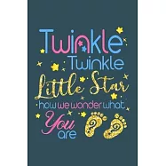 Twinkle twinkle little start how we wonder what you are: Gender Reveal Notebook-College Blank Lined 6 x 9 inch 110