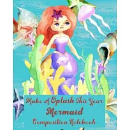Mermaid Composition Notebook: Wide-ruled, lined school journal