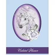Undated Planner: One day per page, 4 columns per day, Unicorn, organize your days by topic, project, job, contract