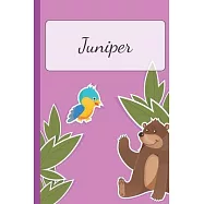 Juniper: Personalized Name Notebook for Girls - Custemized 110 Dot Grid Pages - Custom Journal as a Gift for your