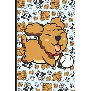RV Travel and Camping Log Journal and Companion Guide: Dog Playing with Ball on a Sky Blue Background Cover with