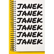 Name JANEK Customized Gift For JANEK A beautiful personalized: Lined Notebook / Journal Gift, Notebook for JANEK,120