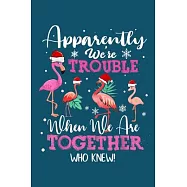 Apparently We re Trouble When We Are Together: Flamingo Notebook College Blank Lined 6 x 9 inch 110 pages -Notebook for