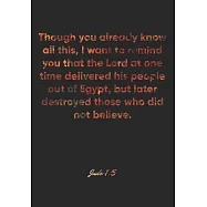 Jude 1: 5 Notebook: Though you already know all this, I want to remind you that the Lord at one time delivered his