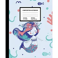 Composition Notebook: Mermaid & Octopus - Wide Ruled Paper Journal - Blank Lined Workbook for Teens Kids Students Girls