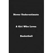 Never Underestimate A Girl Who Loves Basketball: / School Composition Writing Book / 6" x 9" / 120 pgs. / College Ruled