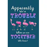 Apparently We re Trouble When We Are Together: Flamingo Notebook College Blank Lined 6 x 9 inch 110 pages -Notebook for
