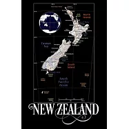 New Zealand: Map of New Zealand Notebook