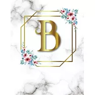 B: 2020-2025 Monthly Planner Initial Monogram Letter B Marble & Gold Floral 6 Year Planner, 72 Months Calendar, Six