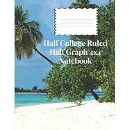 Half College Ruled Half Graph 4x4 Notebook: Squared, Science, Maths, Lab Notebooks, Diary Practice Journal Organizer