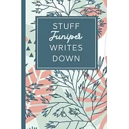 Stuff Juniper Writes Down: Personalized Journal / Notebook (6 x 9 inch) STUNNING Tropical Teal and Blush Pink Pattern