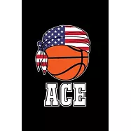 Mens Basketball Ace Jersey - Gift for Basketball: Blank Lined Notebook Journal for Work, School, Office - 6x9 110 page