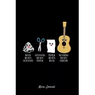 Music Journal: Rock Paper Scissors Nothing Beats Guitar Cool Christmas Gift - Black Ruled Lined Notebook - Diary