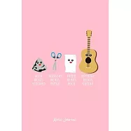 Music Journal: Rock Paper Scissors Nothing Beats Guitar Cool Christmas Gift - Pink Ruled Lined Notebook - Diary