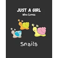 Just A Girl Who Loves Snails: Blank NoteBook - Journal to Write In, Funny Gifts for Snails Lover