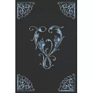 V: Letter ornament monogram initial Lined Notebook Journal Great Appreciation First, Middle or Last Name Gift 120 pages