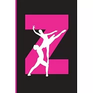 Z Notebook: Beautiful Pink Cover with Ballet ballerina girl dancing, Lined school with A-Z Tabs use as a journal