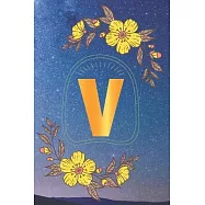 V: : Nice Letter V Initial Alphabet Monogram Notebook Medium Lined Journal & Diary for Writing & Note Taking for Kids