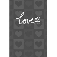 Love Notebook, Blank Write-in Journal, Dotted Lines, Wide Ruled, Medium (A5) 6 x 9 In (Gray)