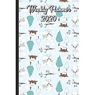 Weekly Planner 2020: Red Cherries with a Green Stem on a White Cover Design. Perfect Gift for Boys Girls and Adults of