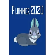 planner 2020: Monthly Weekly Daily - Dated With Todo Notes - Pink Bunny Rabbit (July 2019 to June 2020 Calendar Year